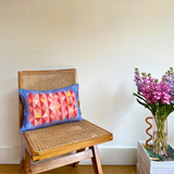 Daoki Cushion - Sky Blue, Pinks and Red