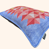 Daoki Cushion - Sky Blue, Pinks and Red