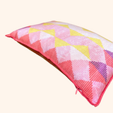 Coussin Esirawo - Rouge, Jaune, Rose et Violet