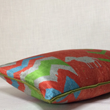 DHAY CUSHION - TERRACOTTA & TRUE GREEN