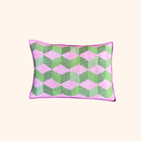 Wodee Cushion - Green and Light Magenta