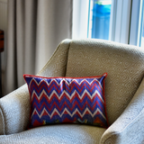 Tati Cushion - Blue, Red & Ivory