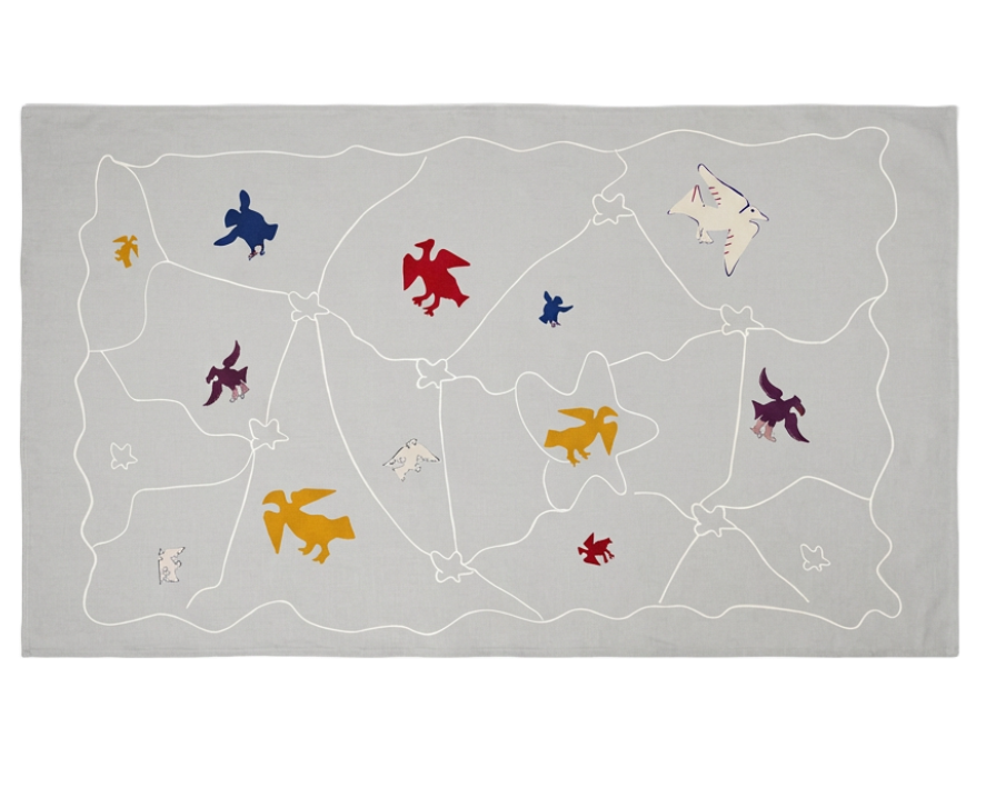 Asafo Birds Tablecloth - Grey