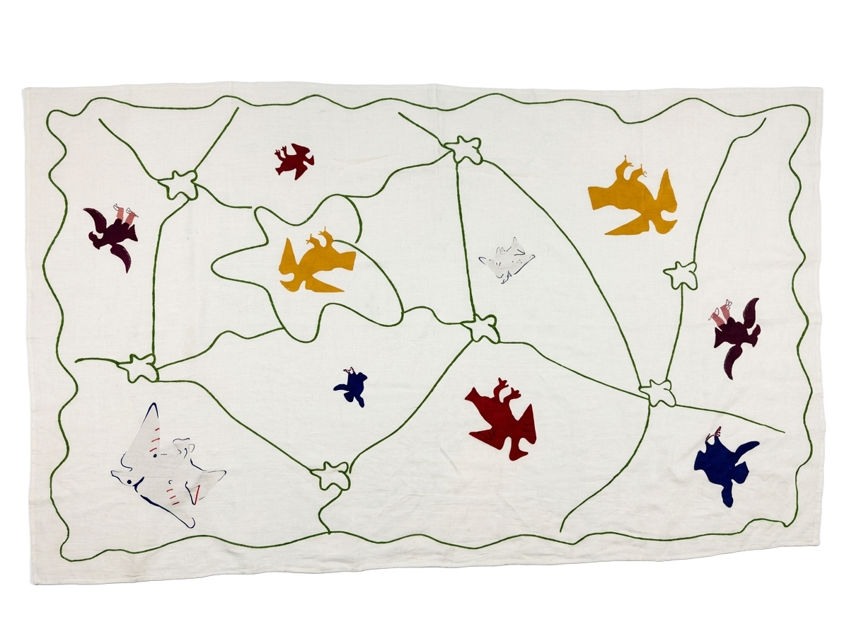 Asafo Birds Tablecloth - White