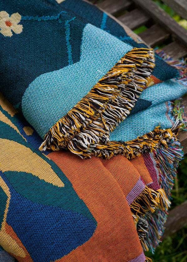 Amechi Asafo flags throw blanket jacquard woven