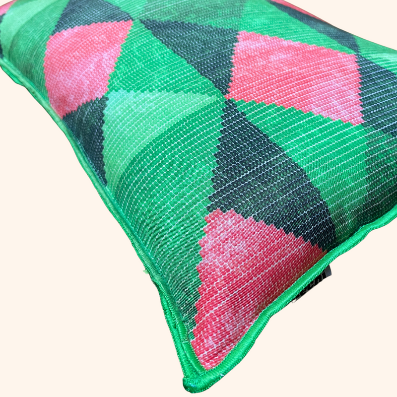 Sukki Cushion - Greens and Pinks