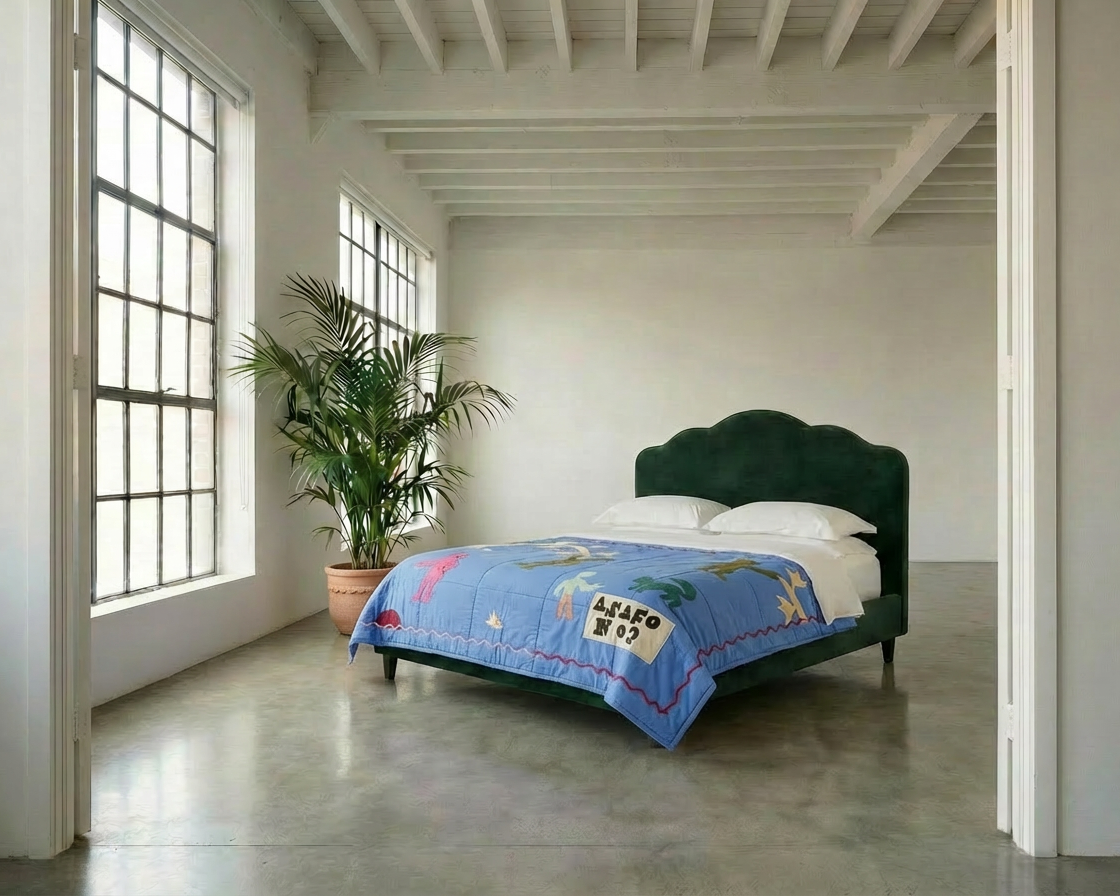 Asafo bedspread - Blue