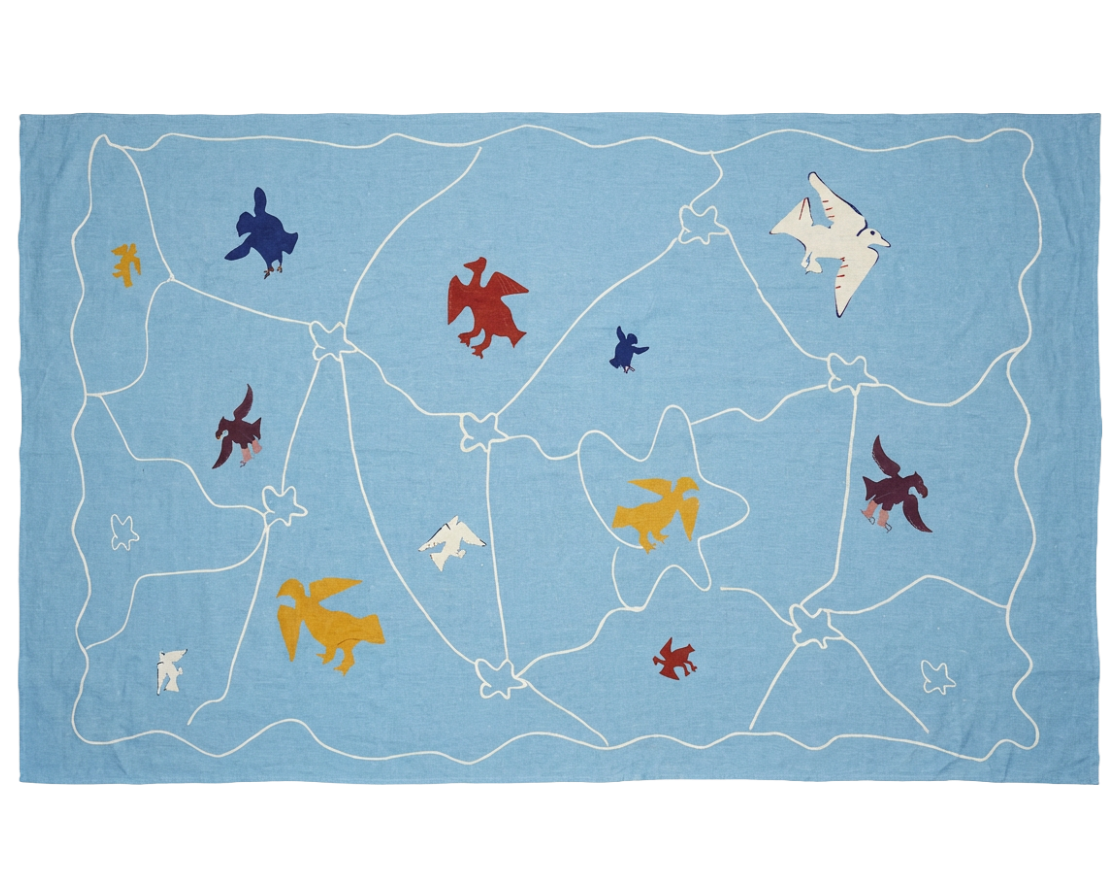 Asafo Birds Tablecloth - Blue