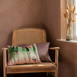 Jowi cushion - greens & flushed pink
